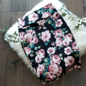 Vintage Style Floral Pencil Skirt